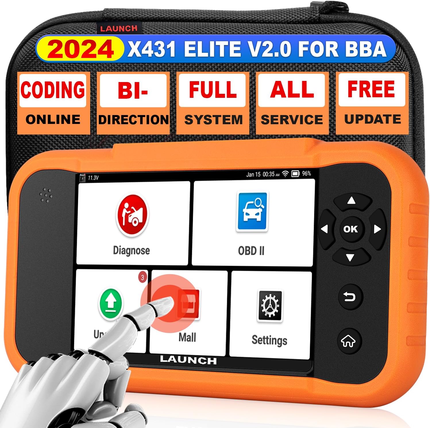 LAUNCH 2025 X431 Elite CRE 2,0 herramienta de diagnóstico OBD2 de sistema completo escáner automotriz de coche codificación ECU prueba activa para BMW/Benz/GM