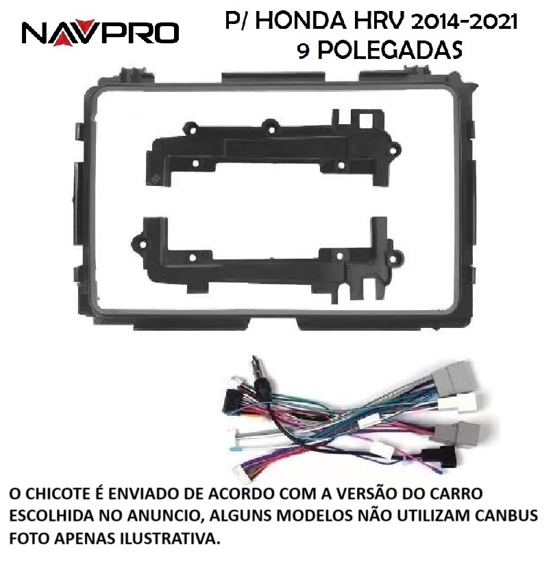 Dla HONDA HRV ATE 2021 9-calowa ramka i kable połączeniowe do instalacji multimedialnej 9 "NAVPRO CASKA
