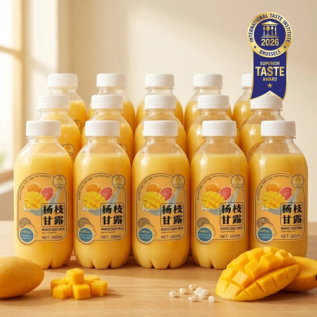 SWEETEA Mango Milchgetränk mit Sago & Nata de Coco 380ml*15, asiatisches cremiges Getränk mit Mango, Sago & Nata de Coco, tropischer Milchgeschmack, erfrischend & süß, lebensmittel zum essen oder trinken, lebensmittel großpackung