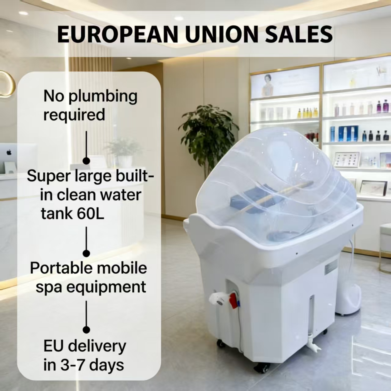 Mobiele spa-apparatuur met watercirculatie en stoommachine, geschikt voor beautysalon, massage- en spa-centrum