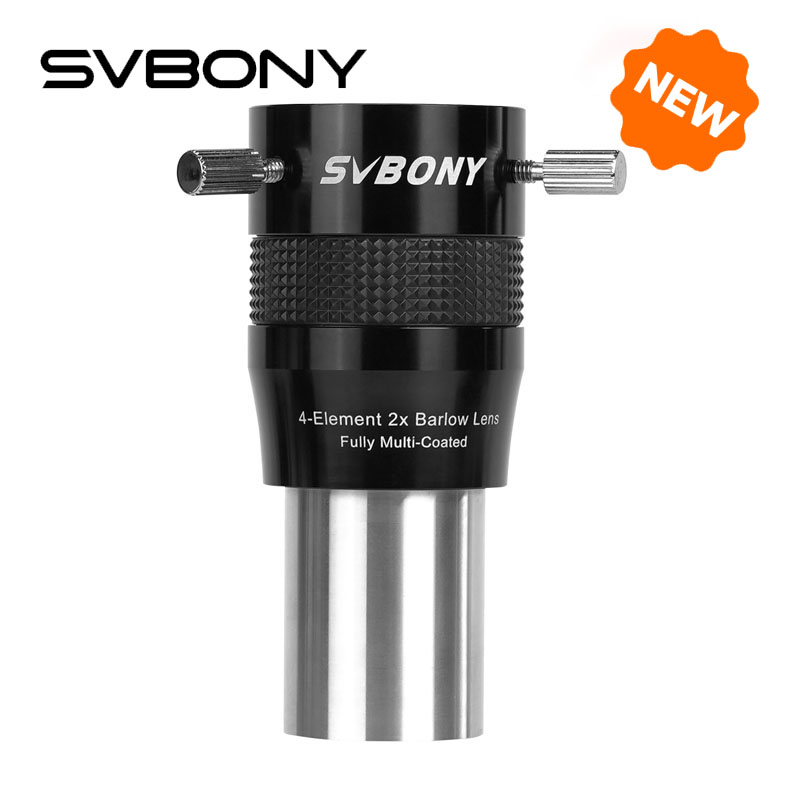 SVBONY SV216 1.25" 2X/3X Lensa Barlow 4-Elemen untuk Aplikasi Pencitraan Visual