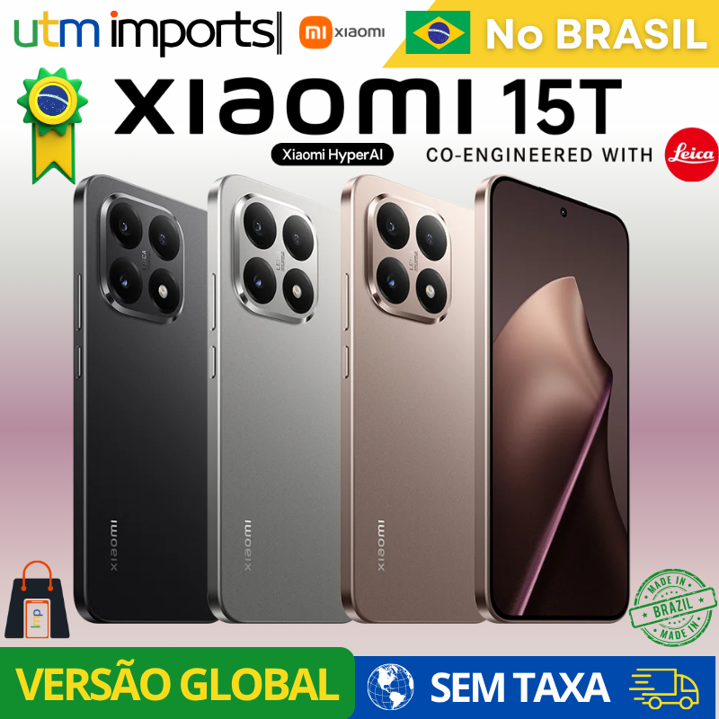 Xiaomi 15T, Mi 15T, Versão Global, 5G, Smartphone, AMOLED, Leica, Estoque local, Pronta entrega