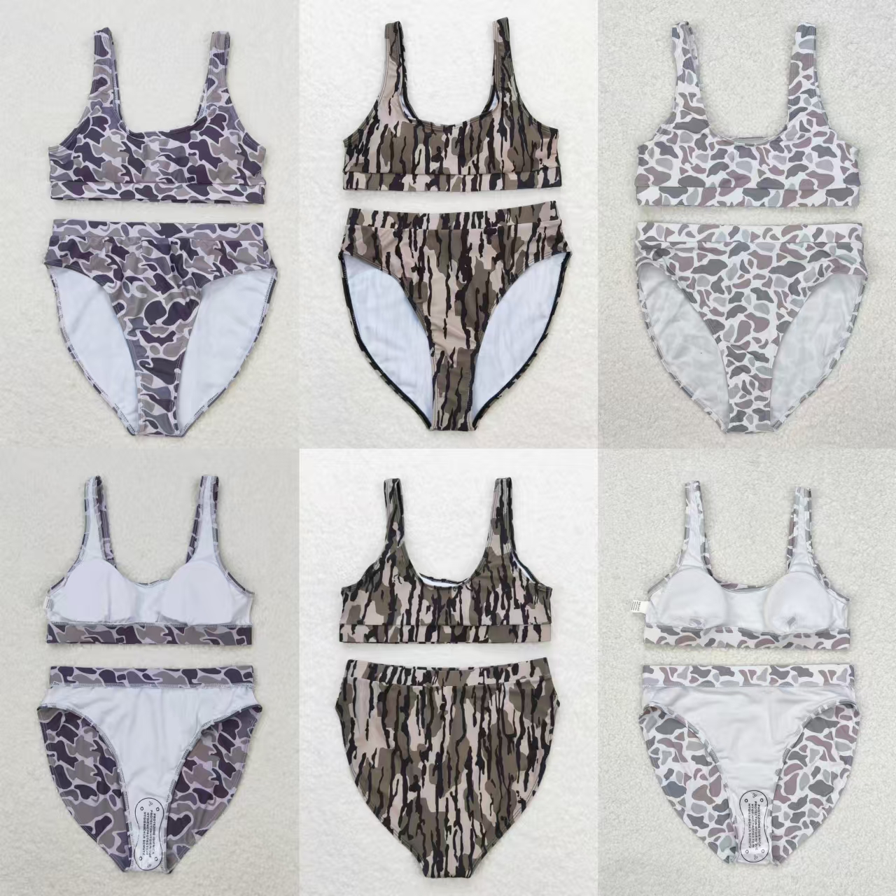 Atacado mulheres adultas sem mangas shorts maiô conjunto de verão camo maiô roupas