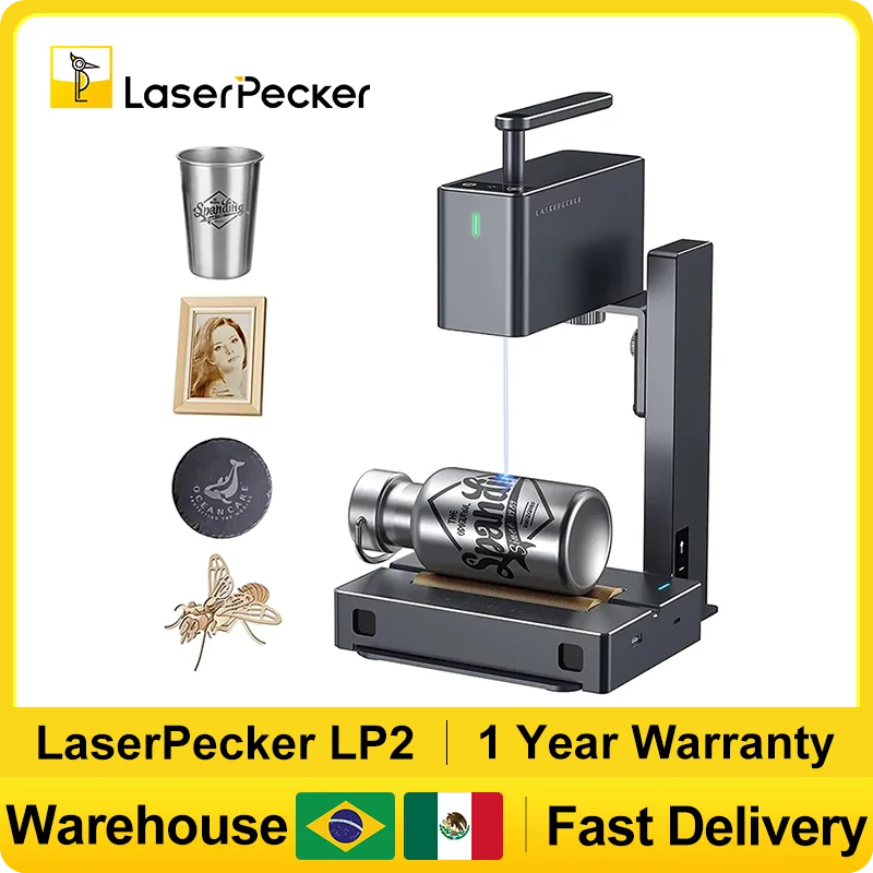 Laserpecker-ポータブルレーザー彫刻機,5W, Bluetooth, CNC, DIY,超高速,lp2