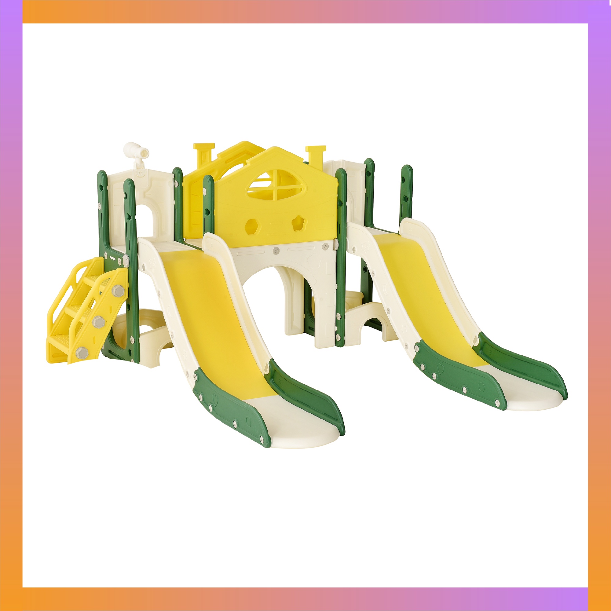 Das Kinderrutschen-Set enthält Spielbereich, zwei lange Rutschen und separate Kletterleiter. == Inseladresse kann nicht versendet werden.