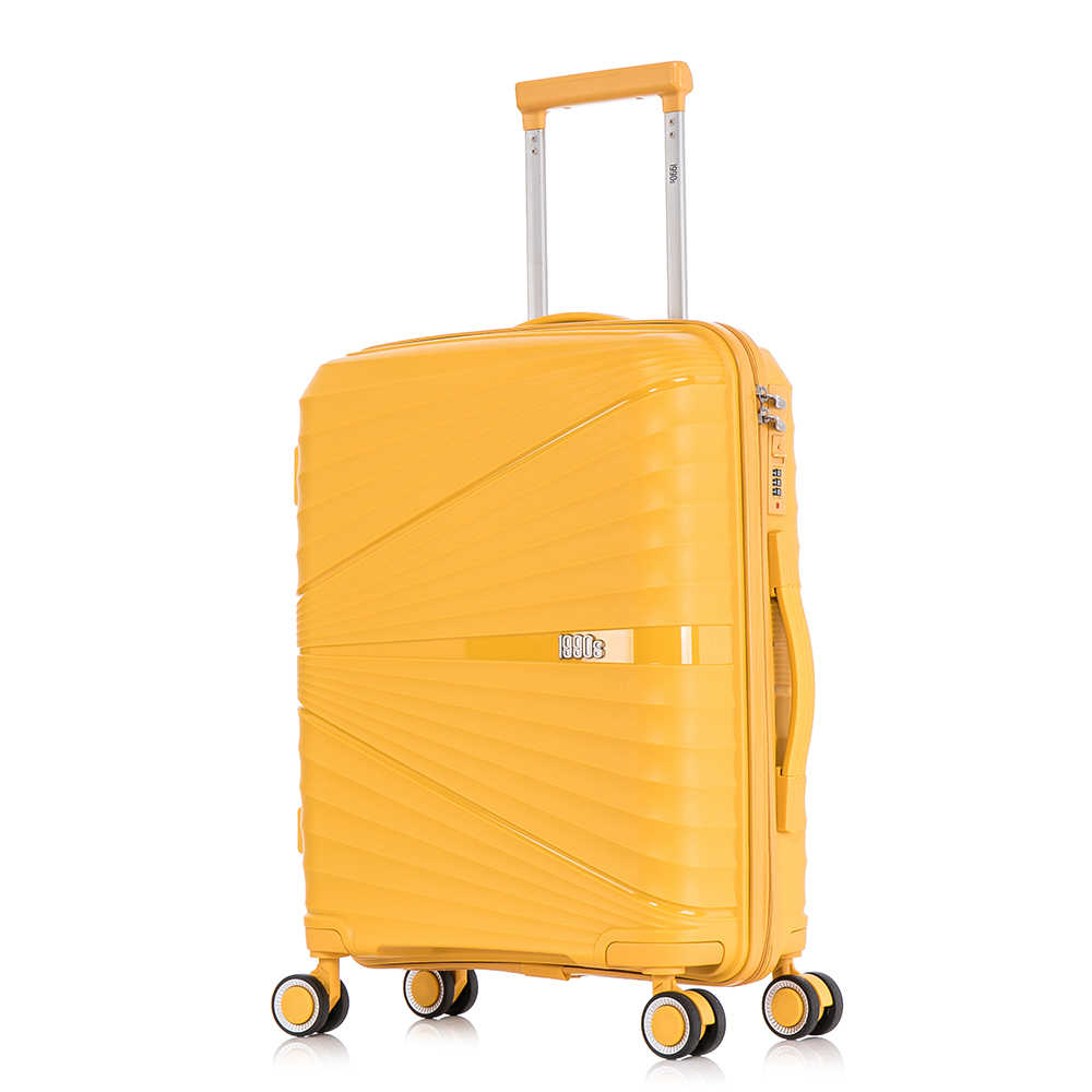 Maleta de Cabina 55x39x21.5cm (46L) Polipropileno  - Candado Incrustada - 20 Pulgadas -  Negro/Turquesa/RosaDorada/Burdeos/Azul Marino/Amarillo/Blanco