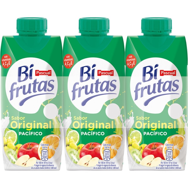 Pack de 4 Pascual Bi Frutas Pacífico Zumo De Frutas Con Leche - 3 X 330 ml