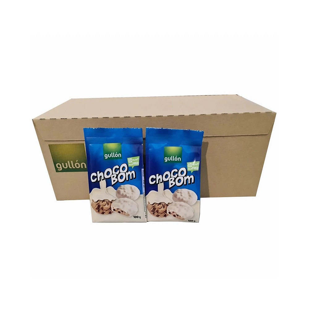 ChocoBom Blanco caja 12 unidades de 100 gramos, galletas Gullón 8410376012699
