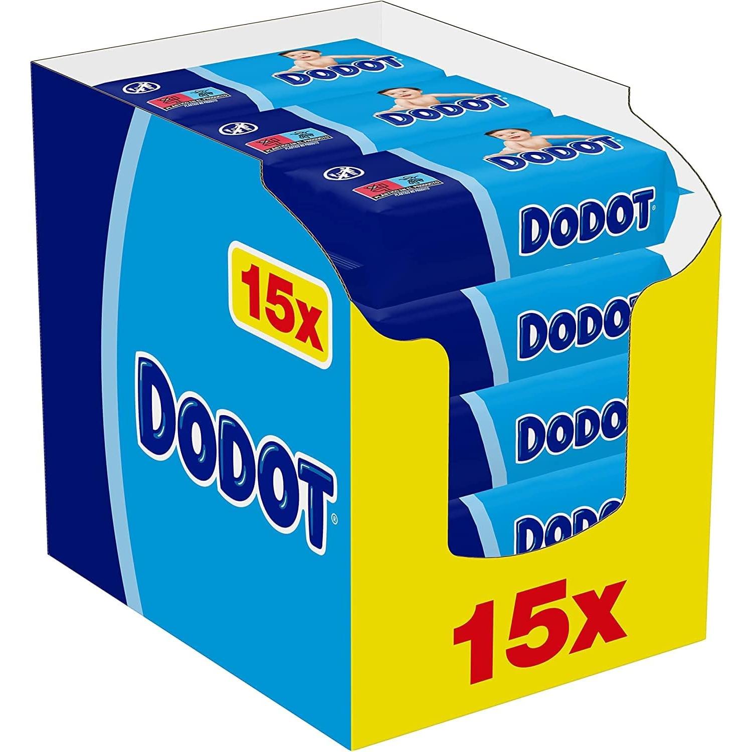 Dodot Baby Wipes, 960 Wipes, 15 embalagens (15x64), limpeza e hidratação em cada passagem