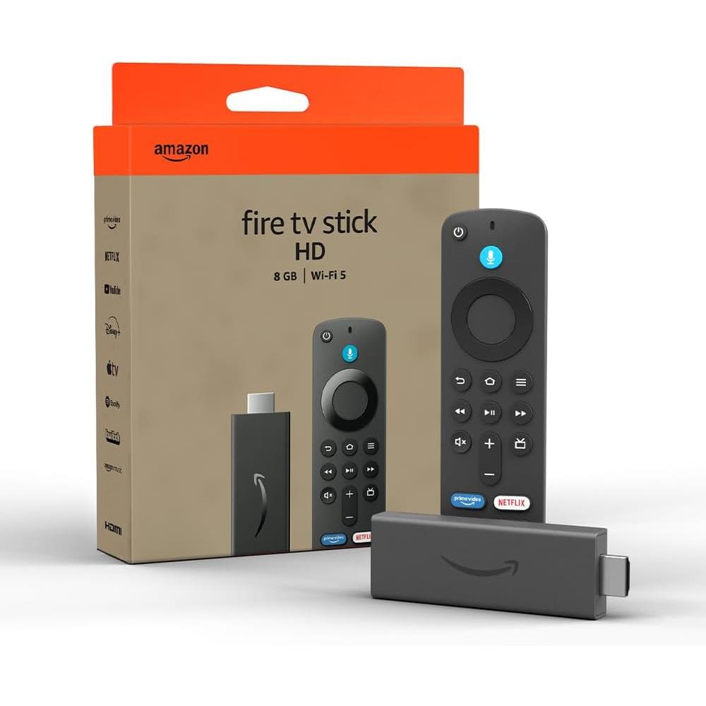 Amazon Fire TV Stick HD – Streaming in Full HD with Dolby Vision and HDR10+ features a compact design, Wi-Fi 6 for fast connections, voice control via Alexa, and supports 4K streaming, making it an ideal media streaming device for smart TVs.