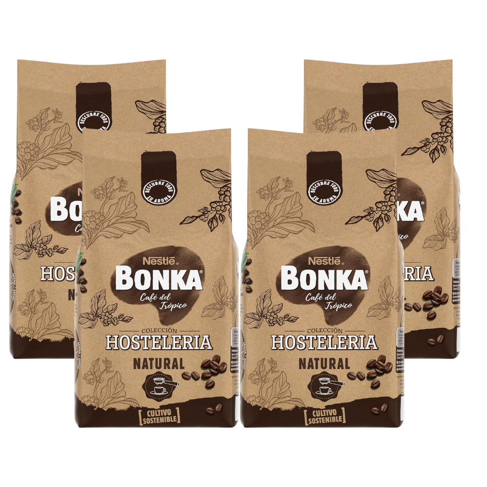 Bonka natural coffee beans 4 packages x 1kg