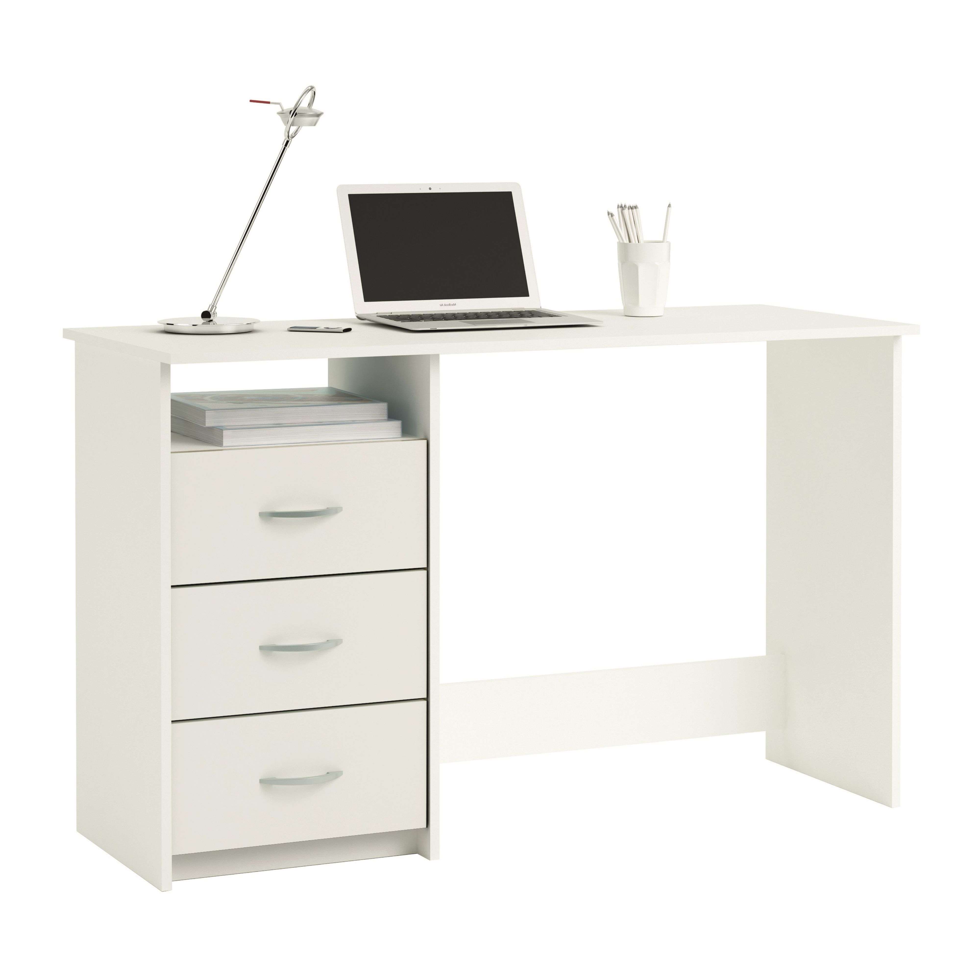 Miroytengo Escritorio Juvenil con Cajones y Hueco Color Blanco o Roble/Blanco 123 cm
