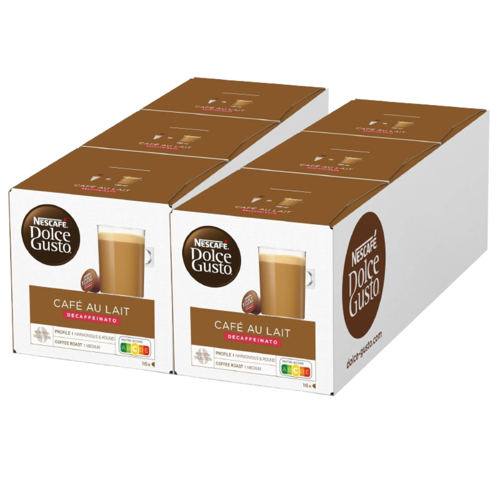 DOLCE GUSTO Café Descafeinado com Leite Embalagem 96 cápsulas Dolce Gusto 12293457 X6