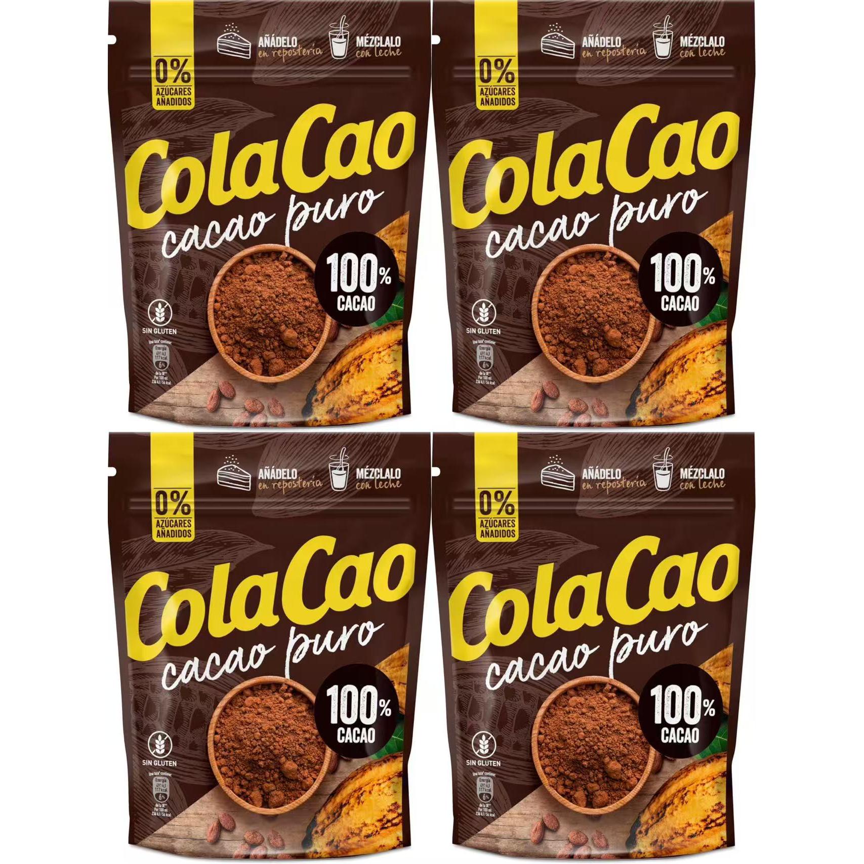 ColaCao Cacao Puro sin Aditivos 100%cacao 0%azucares 4*250g total 1000g