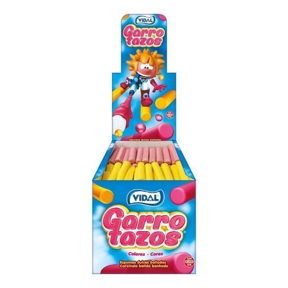 Vidal GARROTAZOS COLORES - Nube Envuelta de Chocolate - Caja 150 UNIDADES