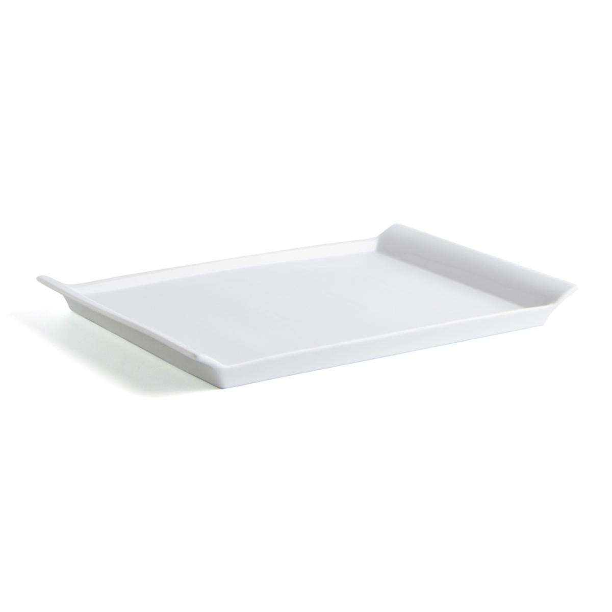 Quid gastro fresh rectangular fountain porcelain 36x25cm white glossy whiteness and resistance for everyday life stackable microwave safe
