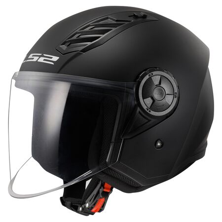 LS2 OF616 Airflow II Solid Motorcycle Helmet, lightweight HPTT shell, ECE 22.06 approved, with anti-scratch visor and excellent ventilation, perfect for urban riders.