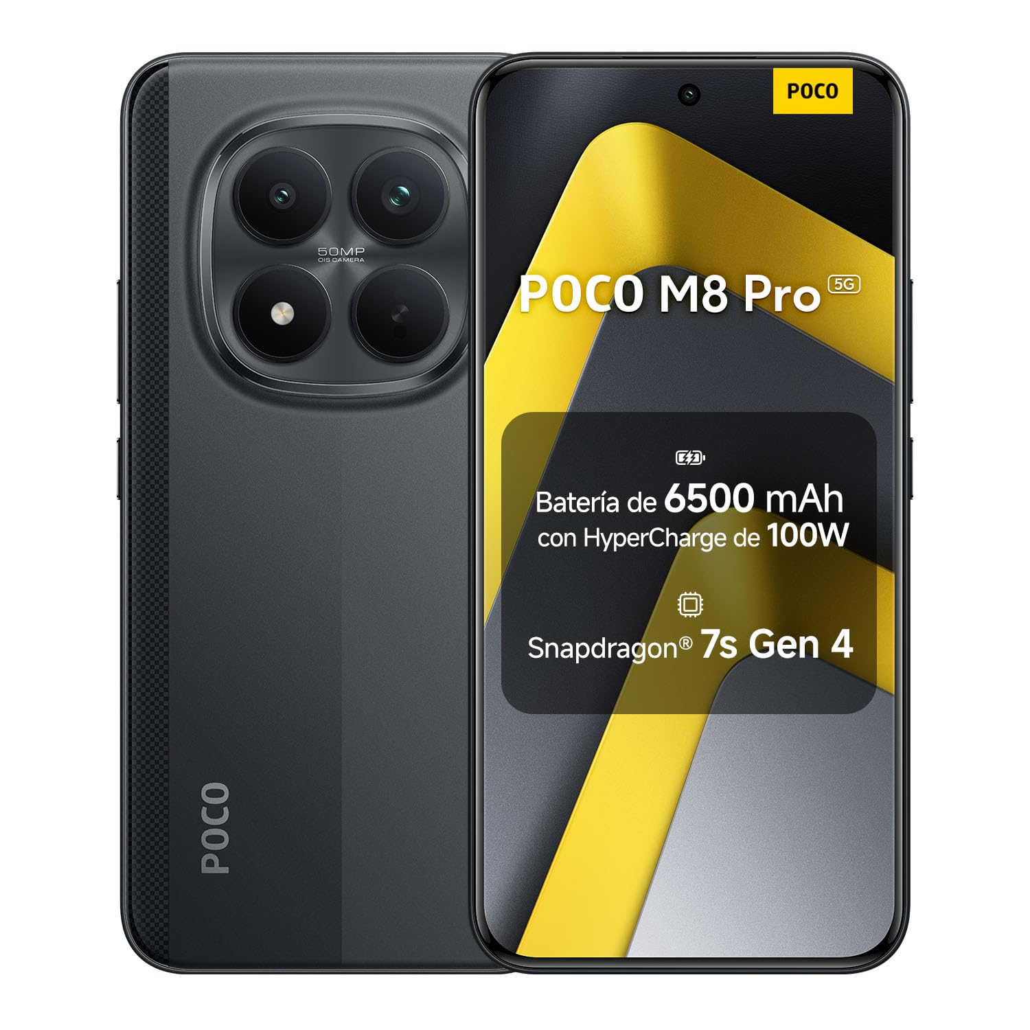 Xiaomi POCO M8 Pro 5G, 12GB+512GB  Batería masiva de 6500 mAh (typ) Pantalla AMOLED 1.5K CrystalRes de 6.83", Snapdragon® 7s Gen 4, Cargo­dor no incluido