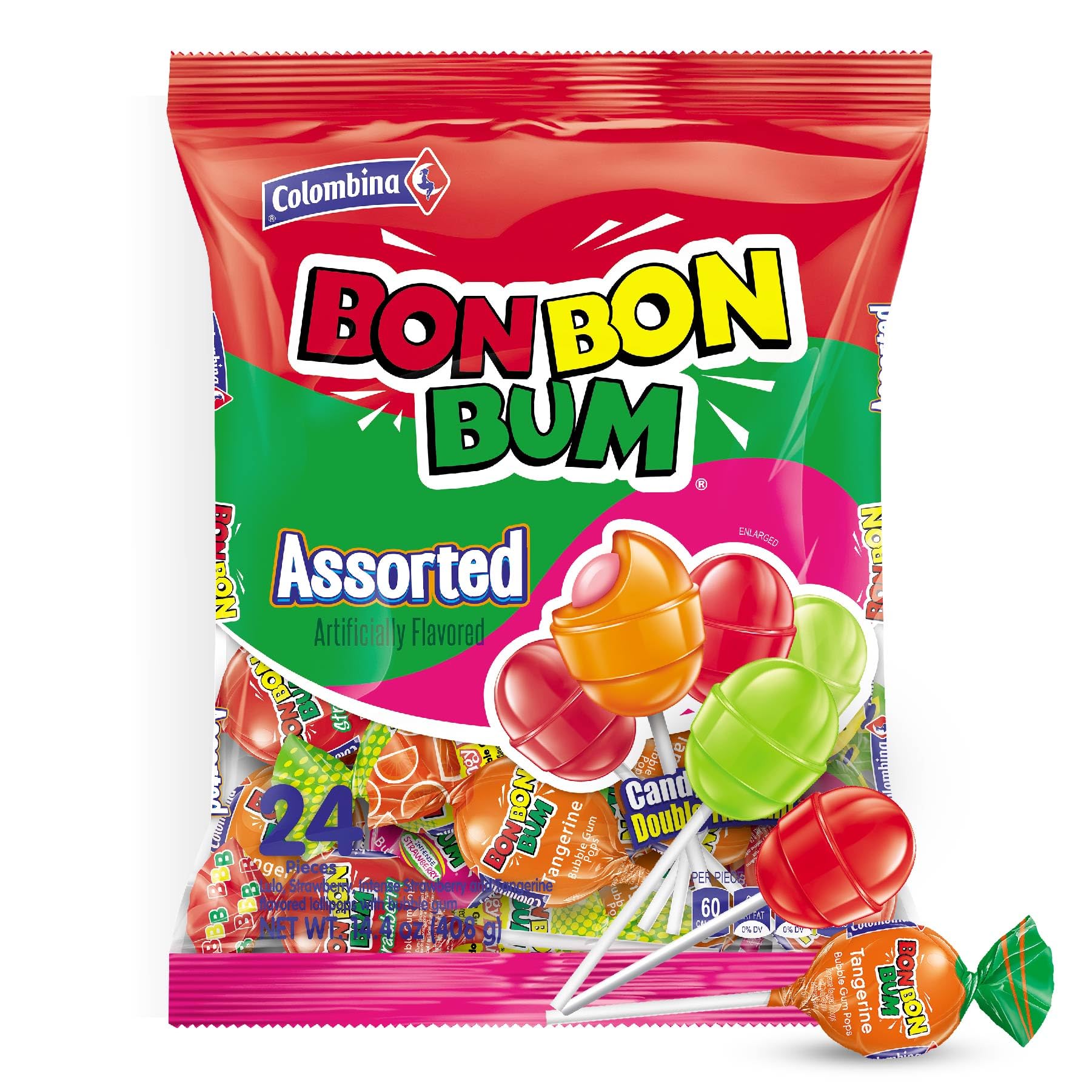 BONBON BUM SURTIDO  COLOMBINA 24 UNIDADES SABORES SURTIDOS WWW.CHUCHEZ.COM