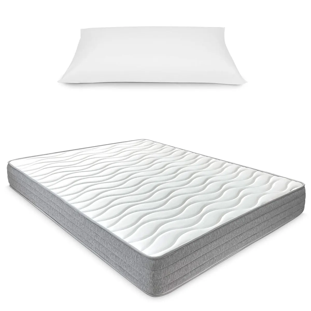 Nora Memory Foam Mattress - High Firmness, Hypoallergenic, Reversible Design, 21 cm Height, Includes 90 cm Pillow, Oeko-Tex Certified for Optimal Comfort and Support, Made in Spain