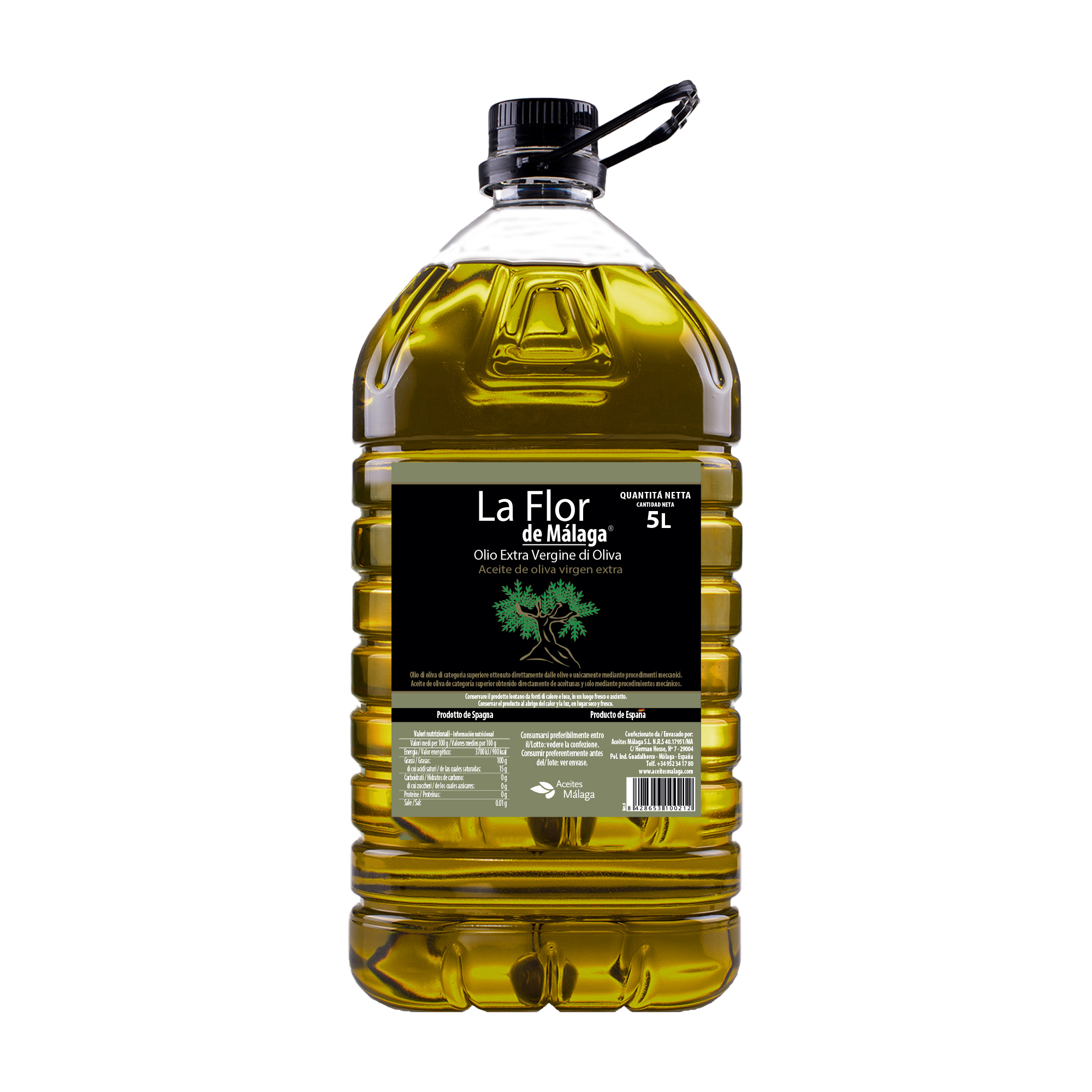 Aceite De Oliva Virgen Extra La Flor De Malaga 5Litros Garantizado Recién Enlatado 100% Fresco