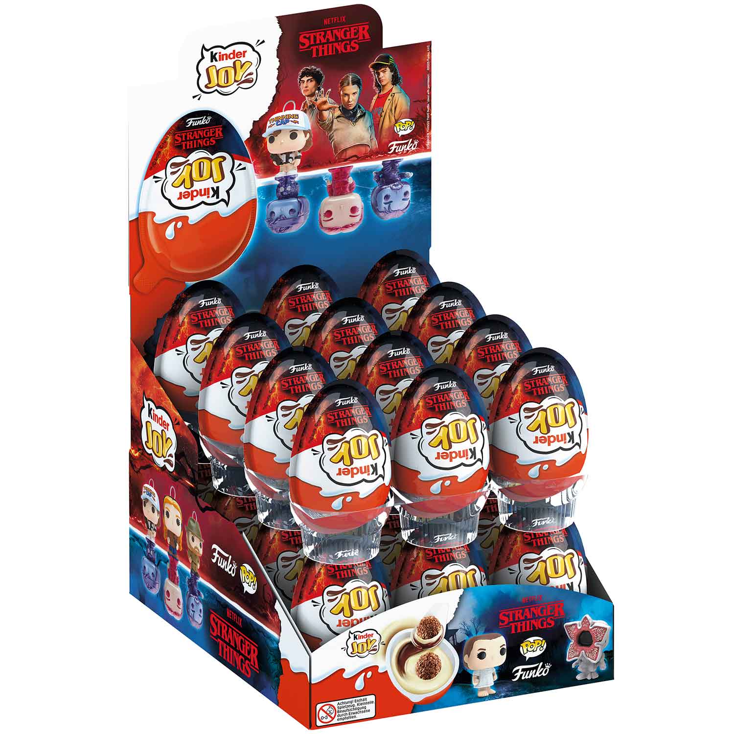 Kinder joy verano12-72u STRANGER THINGS NUEVO 2025 España Nacional - Con doble crema de leche y cacao, dos crujientes bolitas y una sorpresa. Kinder JOY Contiene un juguete en el interior varios modelos a elegir diferentes precios~~