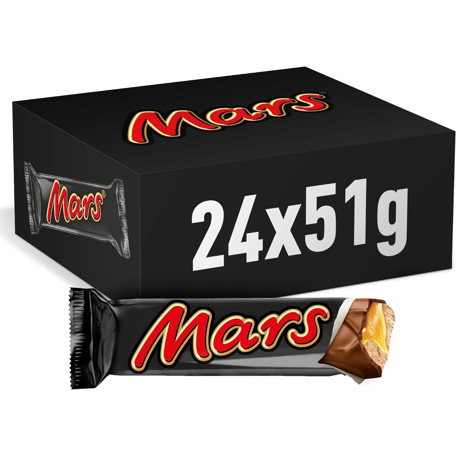 Mars Chocolatina de deliciosa crema de turrón y caramelo recubiertos del más fino Chocolate con Leche (24 x 51g)