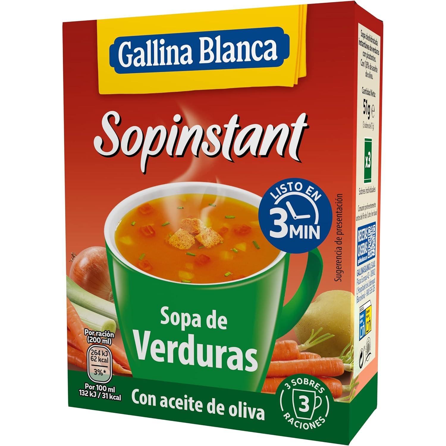 Gallina Blanca Sopinstant Sopa de Verduras con Picatostes 3 Sobres x 15gr