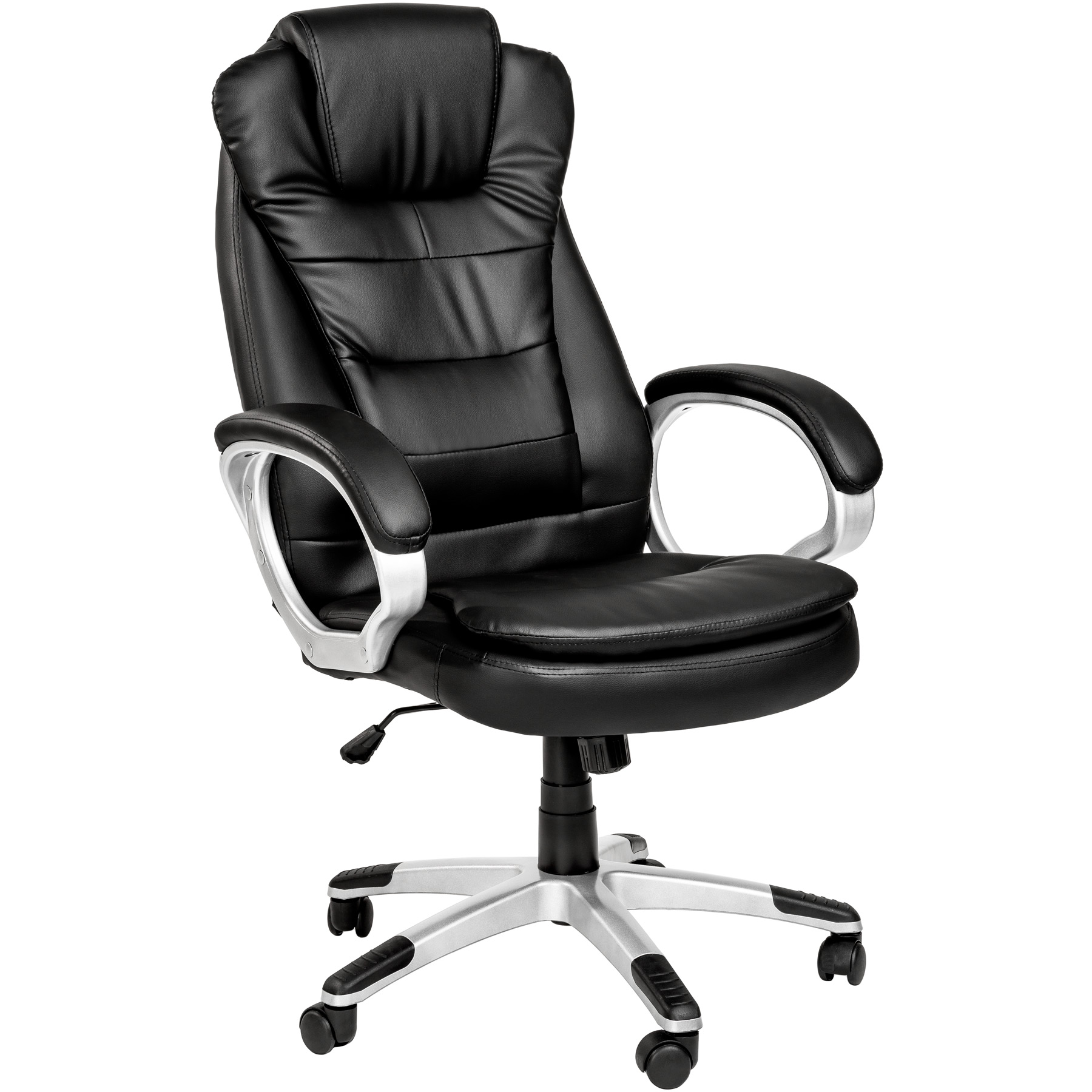 Tectake - Silla de oficina Zulú | Acolchado extragrueso (hasta 12 cm) | Zona del cuello con acolchado reforzado | Ajustable en altura | Medidas (largo x ancho x alto): 65 x 72 x 113 - 122 cm | Posibilidad de bloquear la posición inicial