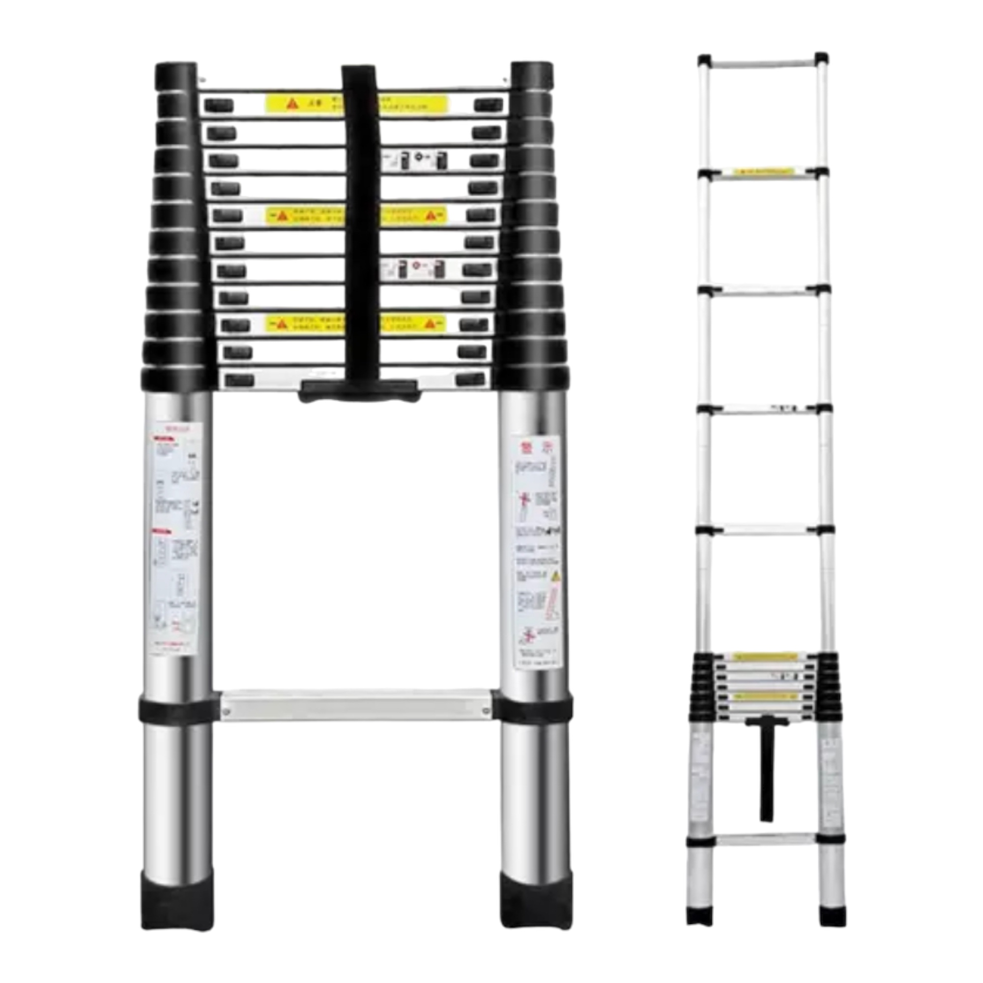 Escalera Plegable Aluminio Material de Alta Calidad y Duradero -Desde 2.0 metros Hasta 4,4 metros - Distintas Alturas Disponibles ,Escalera Telescópica de Aluminio Multiusos EN131  (ES001 FLASH 3699 4699 6599 7999 8999 F6 D7)