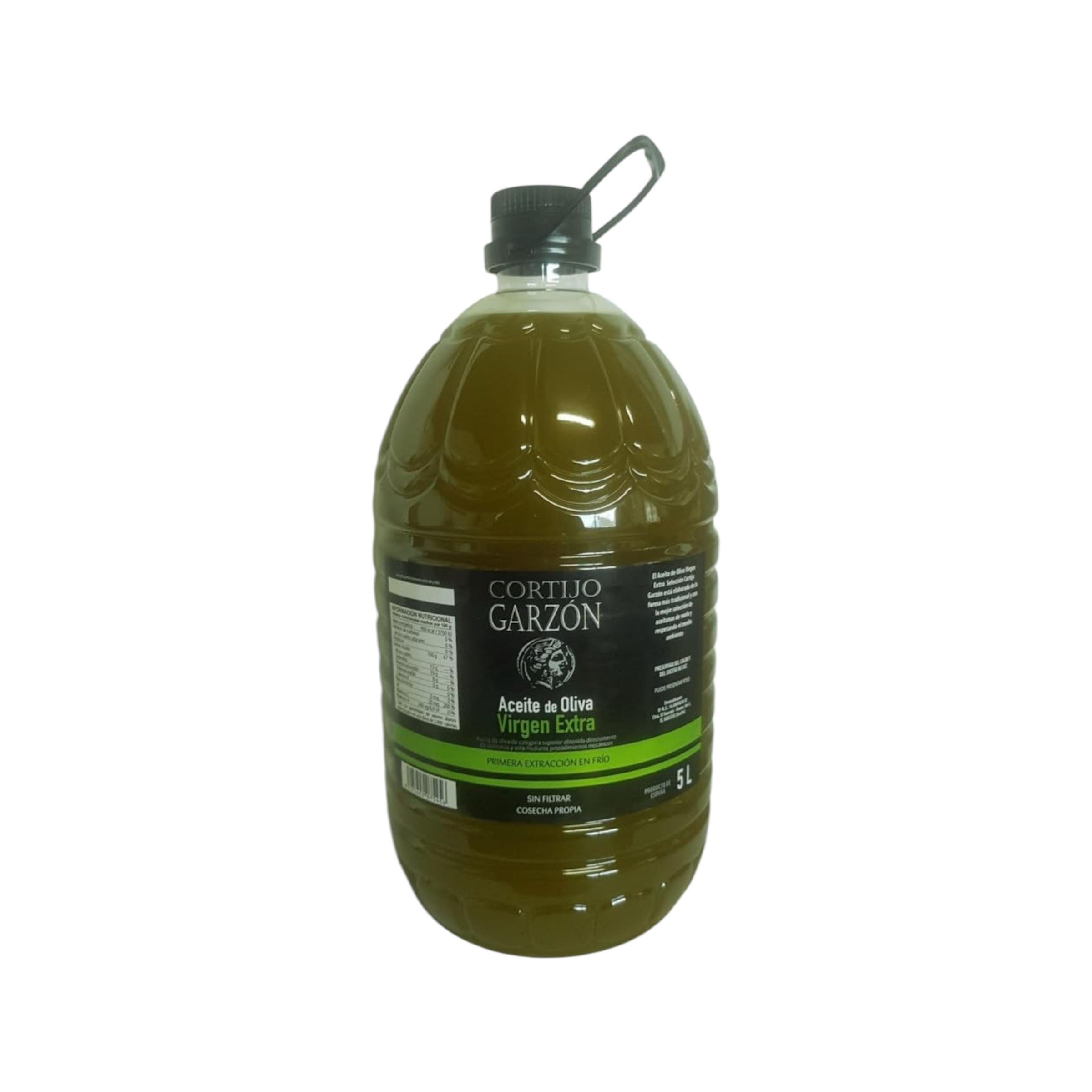Cortijo Garzón, Pure Artisan Flavor, First Cold Presses, Available in Garrapes 5L and 2L to Conserve the Aroma, Nutrients and Freshness of Natural Oil Extra Virgin Olive Oil Oil