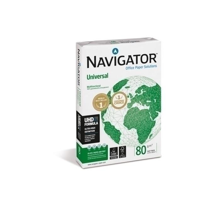Paquete folios A4 500 hojas Navigator Universal folio - Papel multiusos para impresora y fotocopiadora tanto doméstica como de oficina - papel blanco de 80 gramos