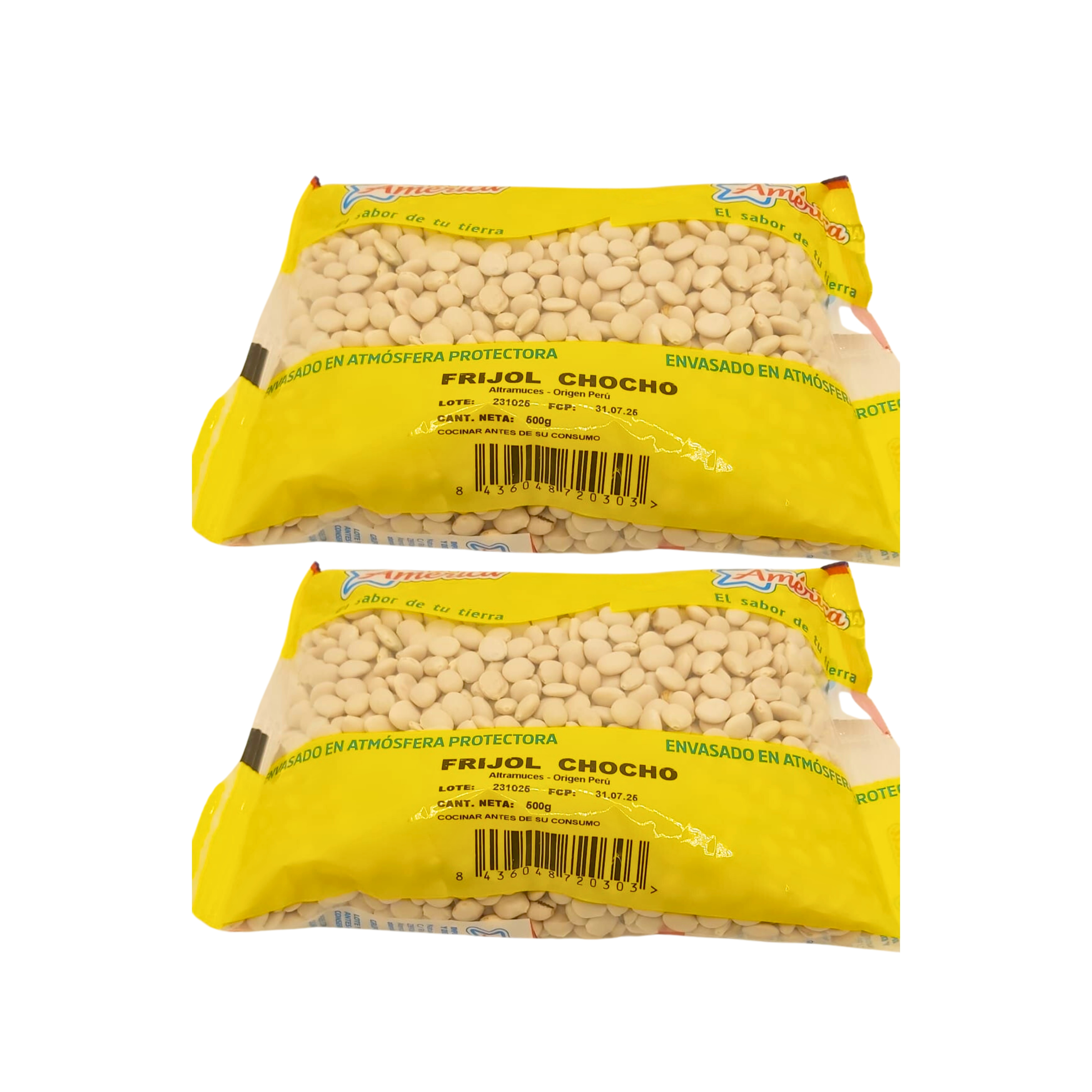 2 PAQUETE AMERICA FRIJOL CHOCHO 500G ALTRAMUCES SECOS SIN GLUTEN.PERU