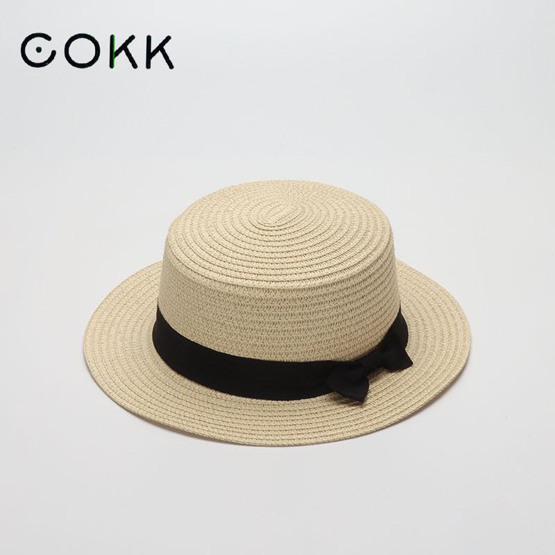 COKK kapelusz na lato kobiety słomkowy kapelusz przeciwsłoneczny kobieta plaża podróż szerokie rondo kapelusze damskie Sunhat CasuaL Travel Gorros