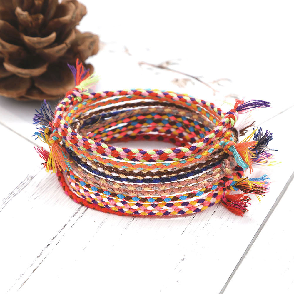 Meetvii Glücks-Tibetische Schnur-Armbänder und Armreifen für Damen und Herren, handgefertigt, Quastenknoten, Fadenseil-Armband, ethnischer Schmuck
