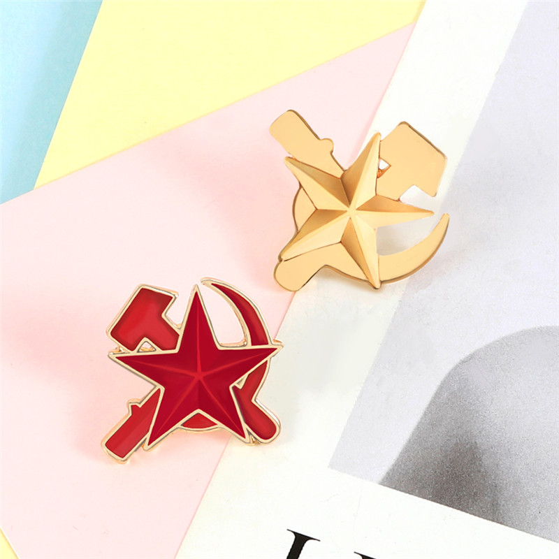 CCCP – broche en émail Vintage, marteau à faucille en étoile rouge, symbole urss, broches de sac, vestes, manteau, épinglettes de bouton en métal, Badge, bijoux cadeaux