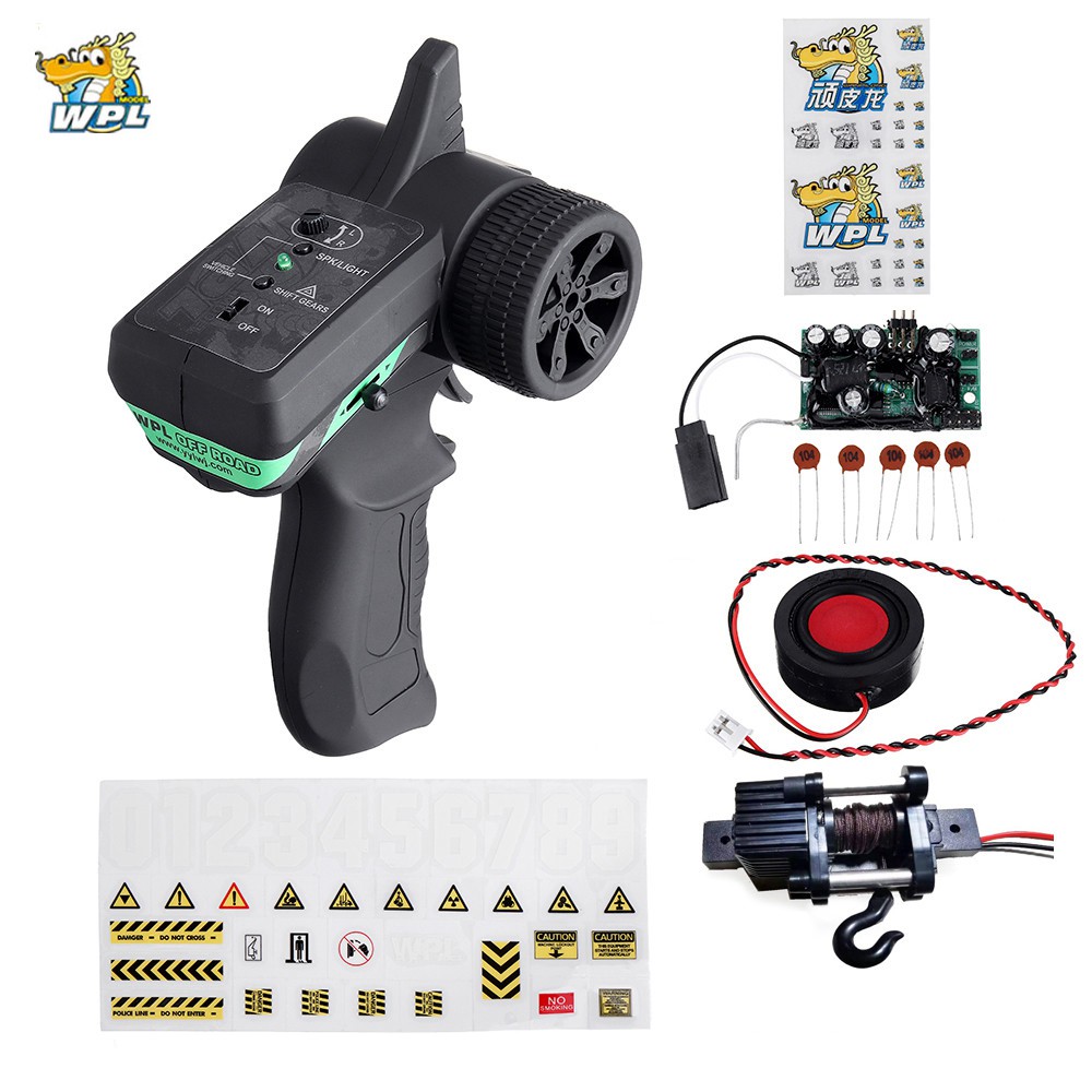 Sistema de som de controle remoto wpl, transmissor v3 com atualização de guincho, placa receptora diy, acessórios de buzina, substituição para caminhão wpl