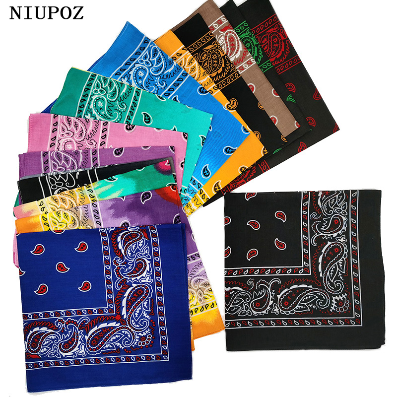 Novo design de moda hip hop algodão bandana quadrado caju cachecol bandana tie dye preto vermelho paisley presentes para mulheres/homens/meninos/meninas