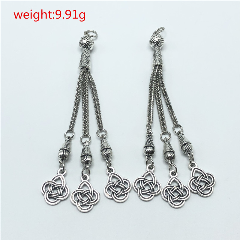2 uds emblema nacional turco colgante de Rosario Starmoon borla de metal para fabricación de joyería DIY pulsera de oración collar Accesorios