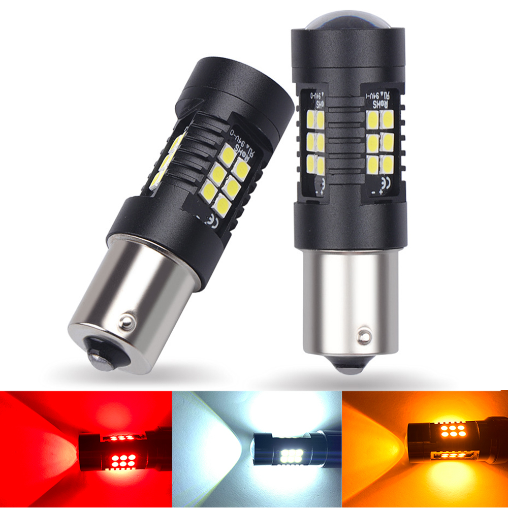 2X Lampadina per auto a LED bianca 1156 BA15S BAU15S P21W PY21W 1157 P21/5W BAY15D Lampada di retromarcia automatica per auto 12V Bianco Giallo Rosso