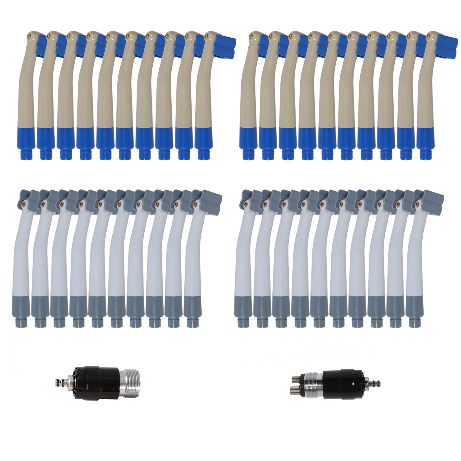 1-50 Stuks Dental Wegwerp Hoge Snelheid Lucht Turbine Handstuk Persoonlijk Gebruik Blauw/Grijs 2/4 Gat snelkoppeling Nsk Stijl