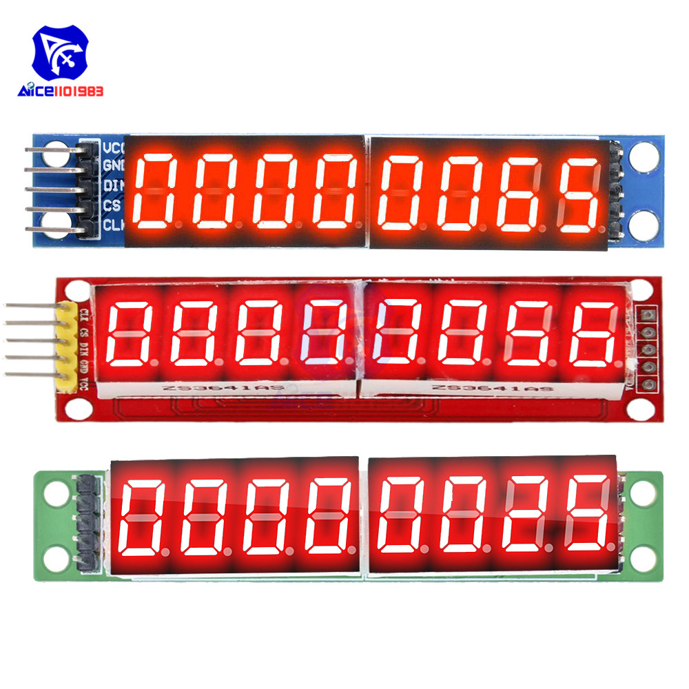 Diymore max7219 módulo de controle de exibição de tubo led de 8 dígitos para arduino 3.3v 5v microcontrolador driver serial de 7 segmentos