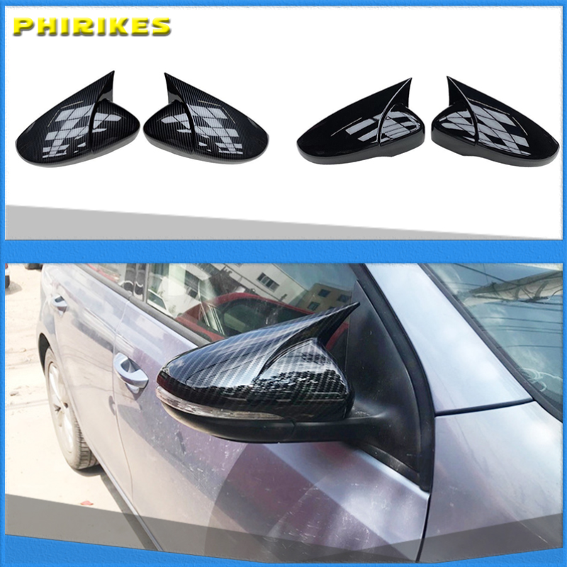 2X Side Wing Mirror Cover Caps For VW JETTA MK6 Volkswagen Passat B7 Scirocco Beetle CC Eos Rearview Mirror Cover Add on