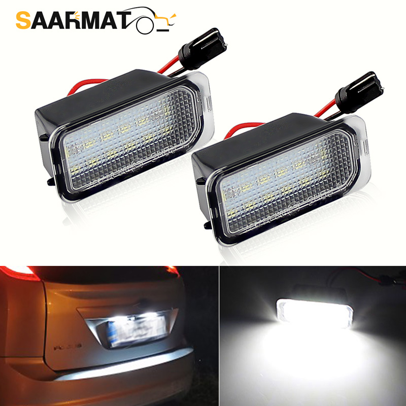 2Pcs Car LED License Number Plate Light Lamps For Ford Ranger Grand C-Max S-MAX B-Max Focus 2 3 Fiesta 6 7 Kuga 1 2 Mondeo 4 5