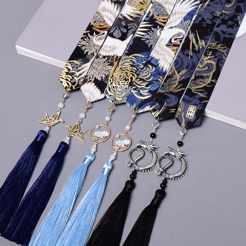 Gli accessori per ricamo a nastro in stile cinese Unisex che puliscono la corda per capelli con frange sulla fronte gioielli per capelli nastro per fascia stampato