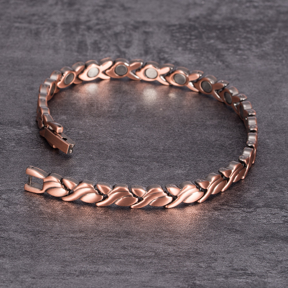 Vinterly Magnetische Armbänder aus reinem Kupfer für Frauen, 6,5 mm, Vintage-Kette, Gesundheit, Energie, Magnet, Arthritis, Schmerzlinderung, Damenschmuck