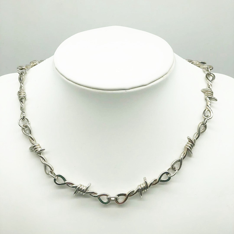 Petit fil ronces fer unisexe collier ras du cou femmes Hip-hop gothique Style Punk fil de fer barbelé petites épines chaîne tour de cou cadeaux