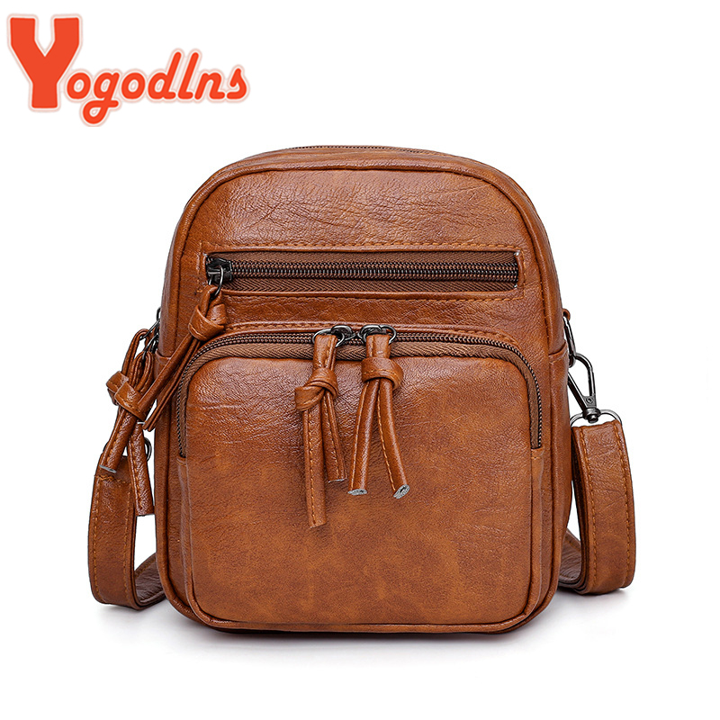 Yogodlns sac à bandoulière Vintage femmes sac à bandoulière en cuir PU souple sac de messager multifonction petit sac carré sac de grande capacité