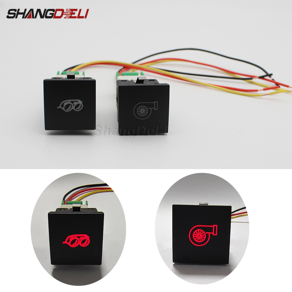 สวิตช์ปุ่มเปิดปิดไฟ LED DRL สีแดงสำหรับรถยนต์ปุ่มกดดนตรีแบบมีสายสำหรับ VW Jetta Golf 6 MK6 2006 - 2012