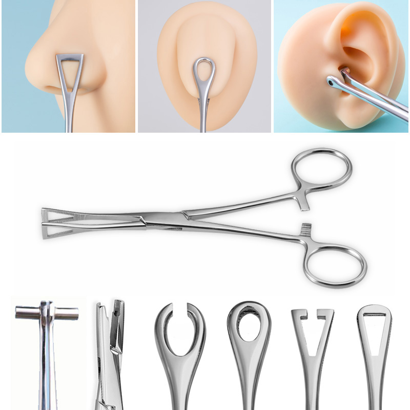 1 Pc Chirurgisch Staal Septum Tragus Oor Piercing Tang Veiligheid Pincet Opening Ronde Tang Lip Navel Neus Piercings Klem tool